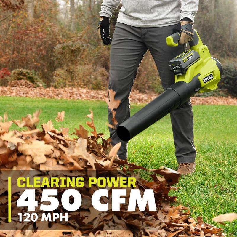 RYOBI 40V Cordless Battery String Trimmer and 120 MPH 450 MPH Jet Fan Leaf Blower (2-Tool) - RY402013BTL-BLW
