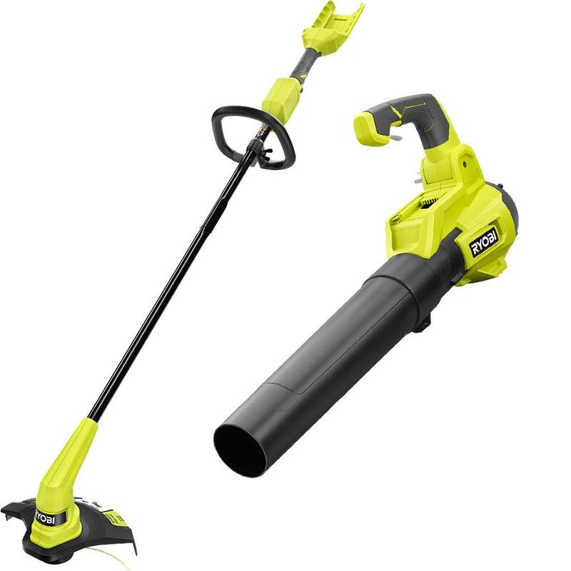 RYOBI 40V Cordless Battery String Trimmer and 120 MPH 450 MPH Jet Fan Leaf Blower (2-Tool) - RY402013BTL-BLW