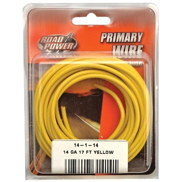 Cci Road Power Electrical Wire, 14 AWG Wire, 2560 V, Copper Conductor, Yellow Sheath - 55670833/14-1-14
