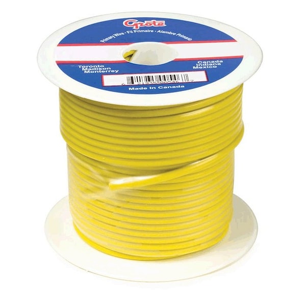Grote Primary Wire, 12G, Yellow, 1000 ft. Spool - 88-6011