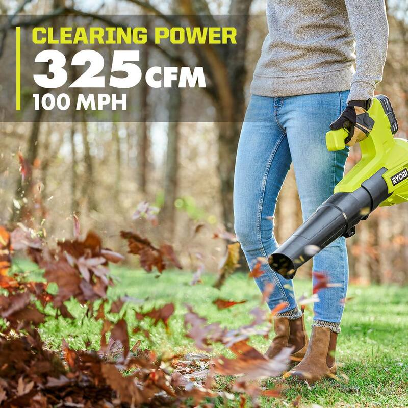 RYOBI ONE+ 18V Cordless 13 in. String Trimmer/Edger and Blower with 4.0 Ah Battery and Charger - P2039