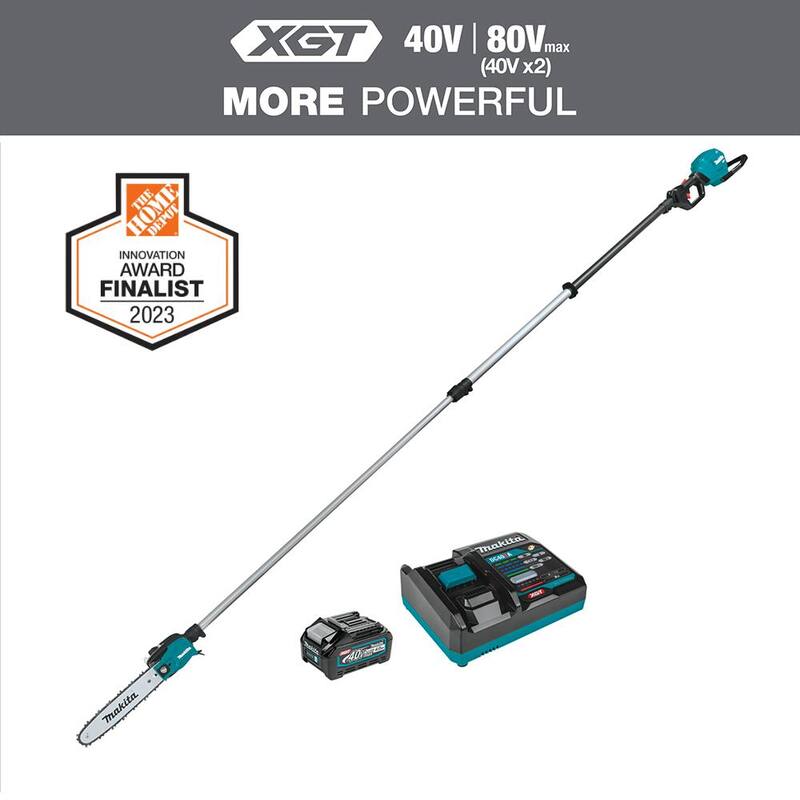 Makita XGT 40V max Brushless Cordless 10 in. Telescoping Pole Saw Kit, 13 ft. Length (4.0Ah) - GAU02M1