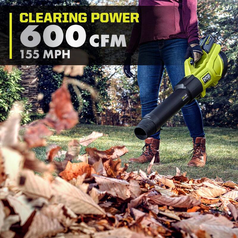 RYOBI 40V HP Brushless Cordless Battery String Trimmer & Leaf Blower w/ Extra 5-Pack of Pre-Cut Line, 4.0 Ah Battery & Charger - RY40960-AC