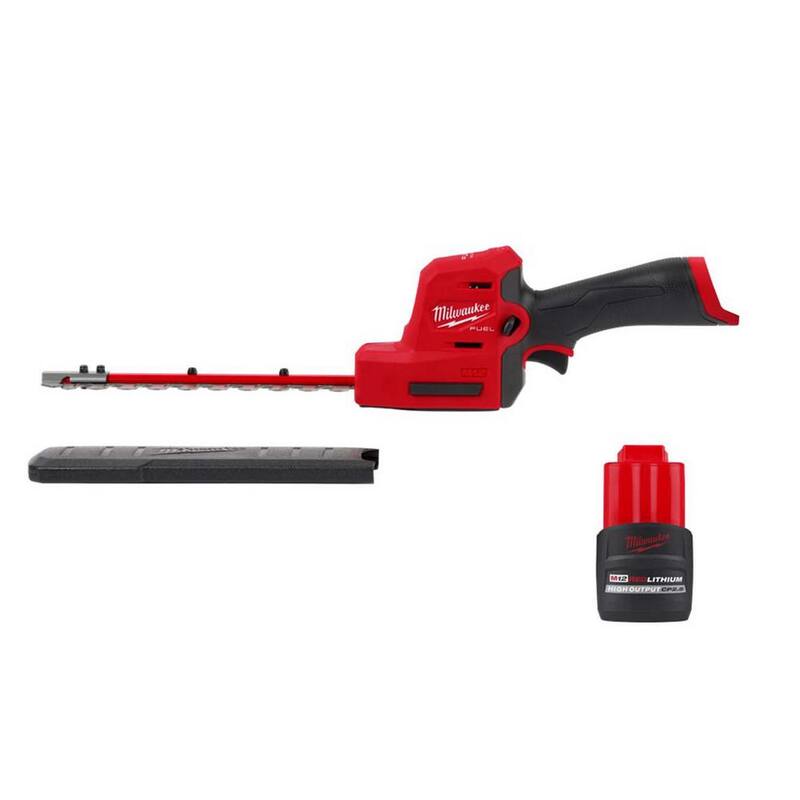 Milwaukee M12 FUEL 8 in. 12V Lithium-Ion Brushless Cordless Battery Hedge Trimmer with 2.5 Ah High Output Battery - 2533-20-48-11-2425