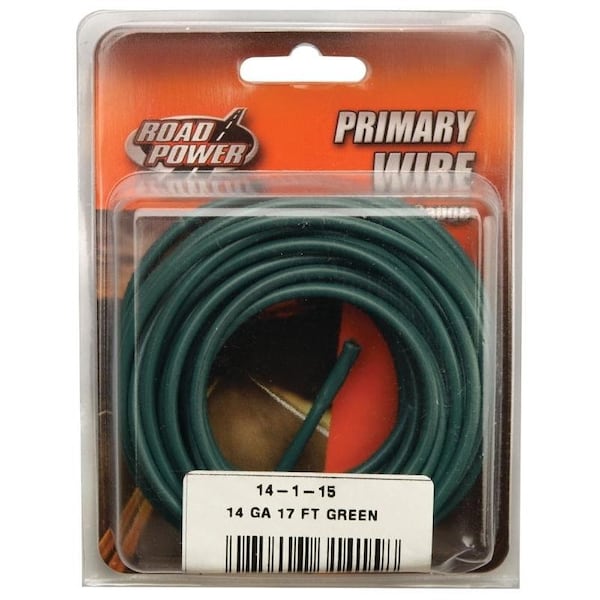 Cci 56421933 Primary Wire, 14 ga Wire, 60 VDC, Copper Conductor, Green Sheath - 56421933/14-1-15