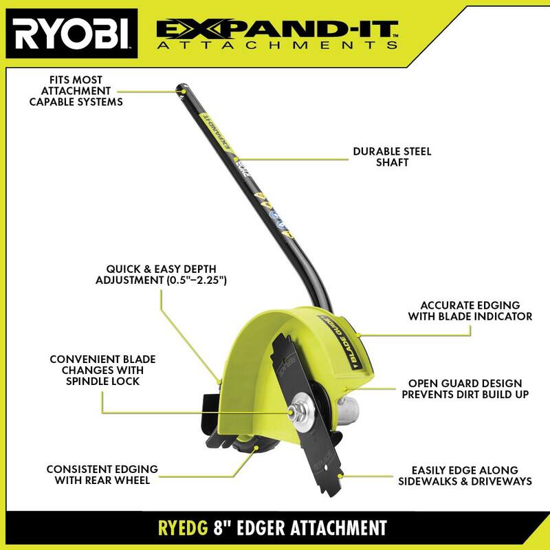 RYOBI 40V Expand-It Cordless Battery Attachment Capable Powerhead and Edger Attachment with 4.0 Ah Battery and Charger - RY40PH01K-RYEDG