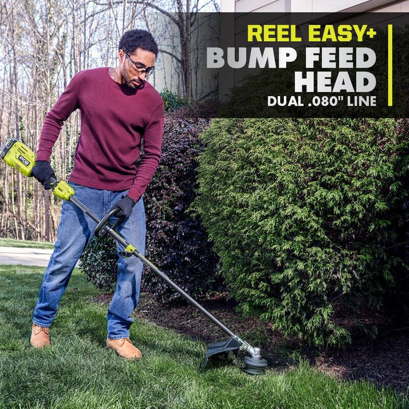 RYOBI ONE+ HP 18V Brushless Attachment Capable String Trimmer w/ Extra 5-Pack Pre-Cut Spiral Line, 6.0Ah Battery & Charger - P20220-AC