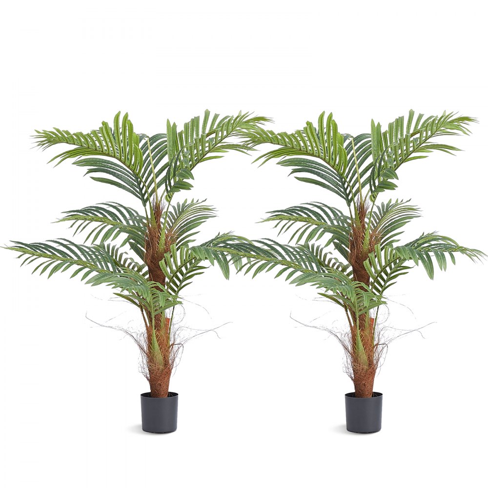 VEVOR Artificial Palm Tree, 4 FT Tall Faux Plant, Secure PE Material & Anti-Tip Tilt Protection Low-Maintenance Plant, Lifelike Green Fake Tree for Home Office Warehouse Decor Indoor Outdoor - RZRDZW4FT2BLDY2FIV0