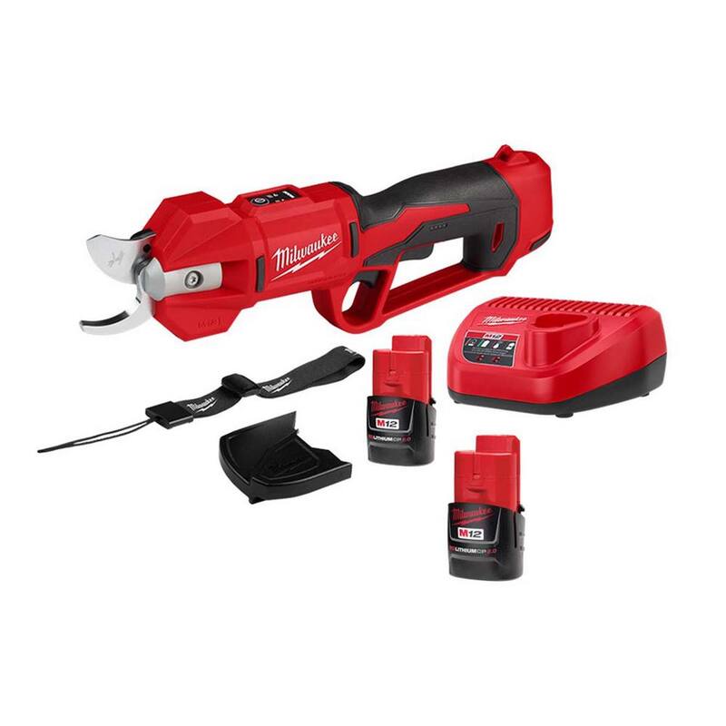 Milwaukee M12 12V Brushless Cordless Brushless Cordless Pruner Kit w/(2) 2.0 Ah Battery, Charger - 2534-21-48-11-2420