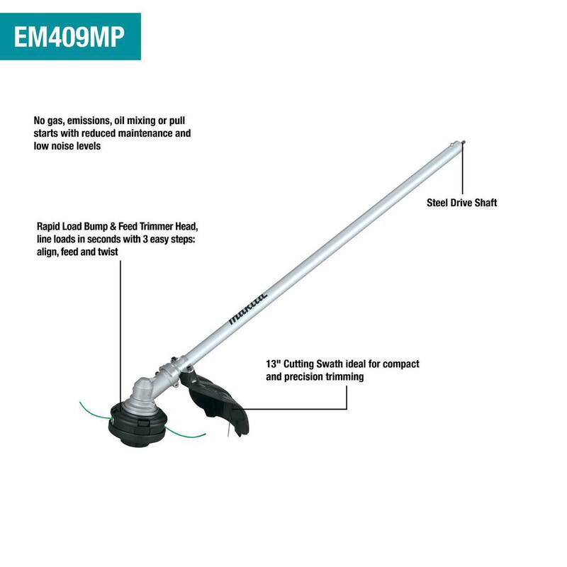 Makita LXT 18V Lithium-Ion Brushless Cordless Couple Shaft Power Head Kit w/13 in. String Trimmer Attachment (4.0Ah) - XUX02SM1X1