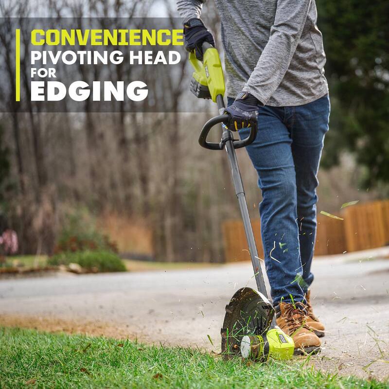 RYOBI ONE+ 18V 13 in. Cordless Battery String Trimmer/Edger with Extra 3-Pack of Spools (Tool Only) - P20018BTL-AC