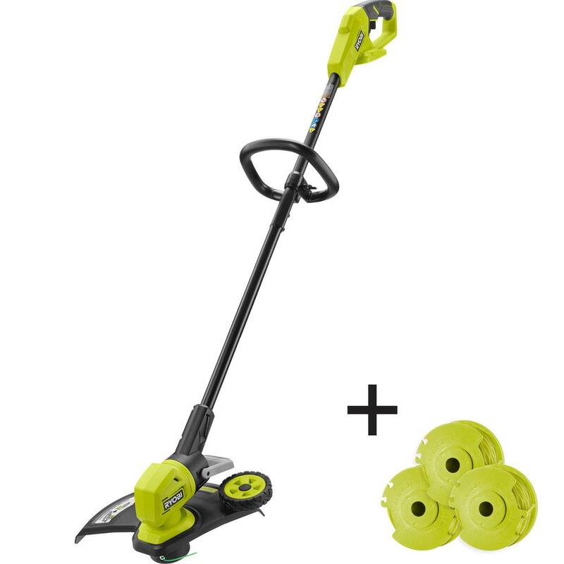 RYOBI ONE+ 18V 13 in. Cordless Battery String Trimmer/Edger with Extra 3-Pack of Spools (Tool Only) - P20018BTL-AC