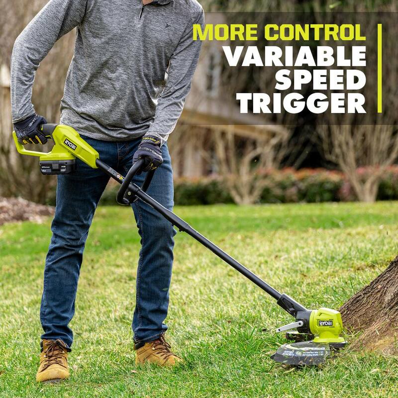 RYOBI ONE+ 18V 13 in. Cordless Battery String Trimmer/Edger with Extra 3-Pack of Spools (Tool Only) - P20018BTL-AC