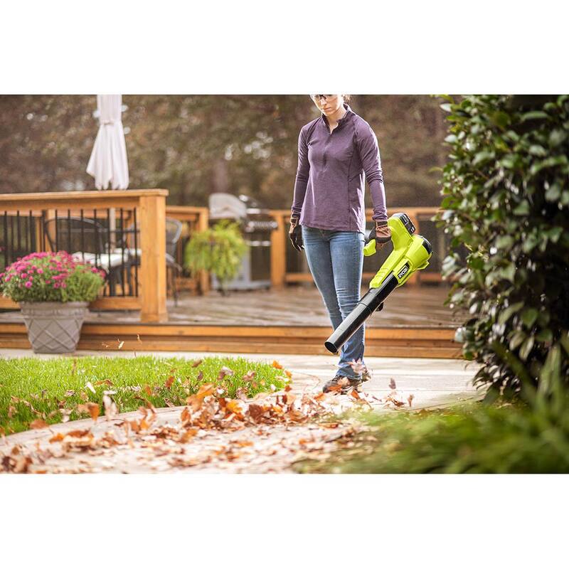 RYOBI ONE+ 18V Cordless Battery String Trimmer and Blower Combo Kit (2-Tools) with 4.0 Ah Battery and Charger - P20151