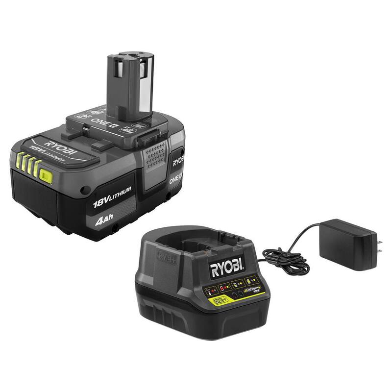 RYOBI ONE+ 18V Cordless Battery String Trimmer and Blower Combo Kit (2-Tools) with 4.0 Ah Battery and Charger - P20151