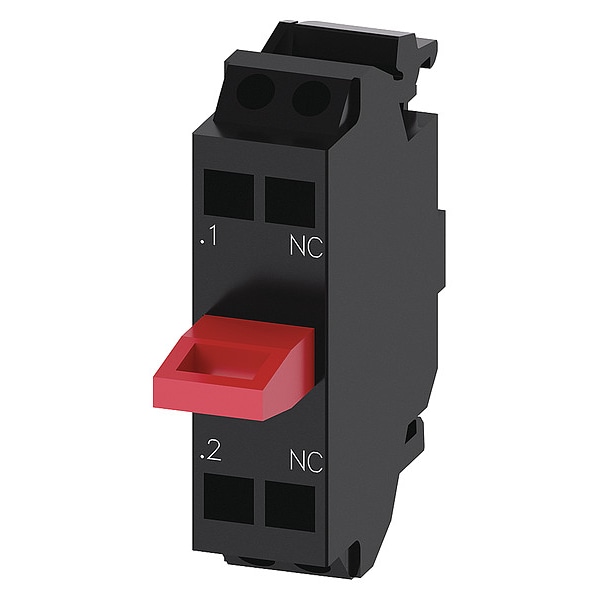 Bloque de contacto Siemens, Negro/Rojo, 1NC, 22mm, 3SU1 - 3SU14002AA103CA0