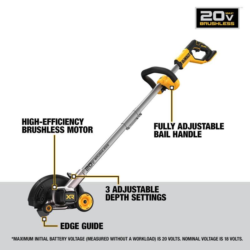 DEWALT 20V MAX Cordless Battery Powered Lawn Edger with 7.5 In. Edger Blade - DCED400BWDZO400