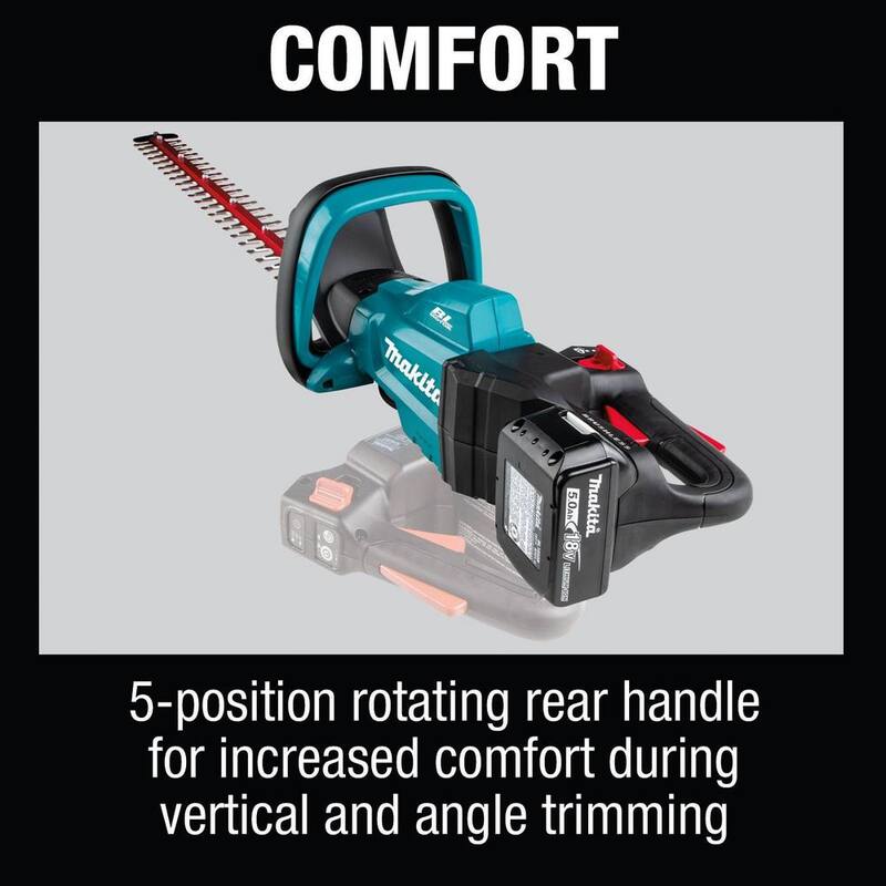 Makita LXT 18V Lithium-Ion Brushless Cordless 24 in. Hedge Trimmer Kit (5.0Ah) - XHU07T