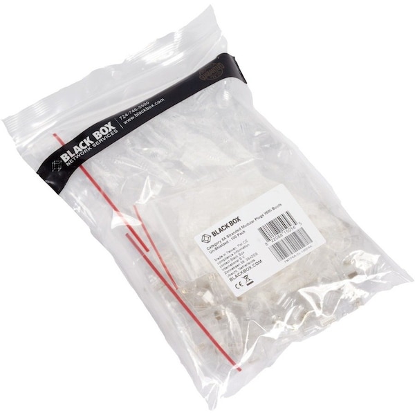 Conector modular RJ-45 CAT6A con barra de carga y bota de alivio de tensión transparente sin enganches, 100 unidades - FMTP6A-CL-100PAK