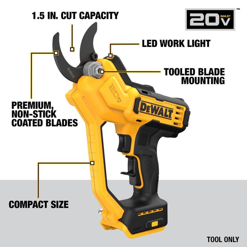 DEWALT 20V MAX Cordless Battery Powered Pruner Kit with (1) 3Ah Battery & Charger - DCPR320BWCB230C
