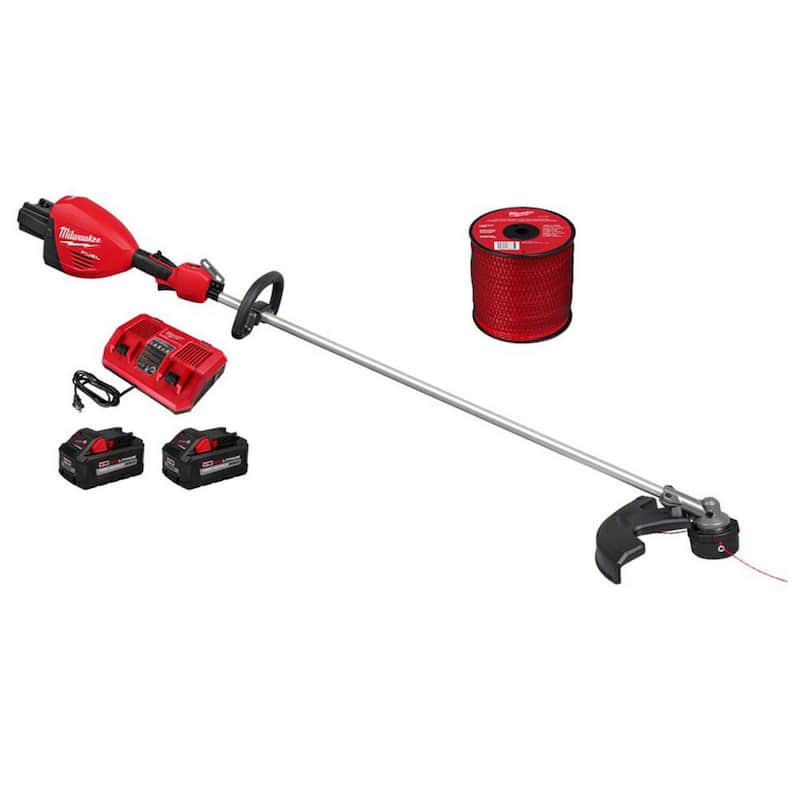 Milwaukee M18 FUEL 18V Brushless Cordless 17 in. Straight Shaft String Trimmer w/0.105 in. x 625 ft. Spool, (2) Battery, Charger - 3006-22-49-16-2789