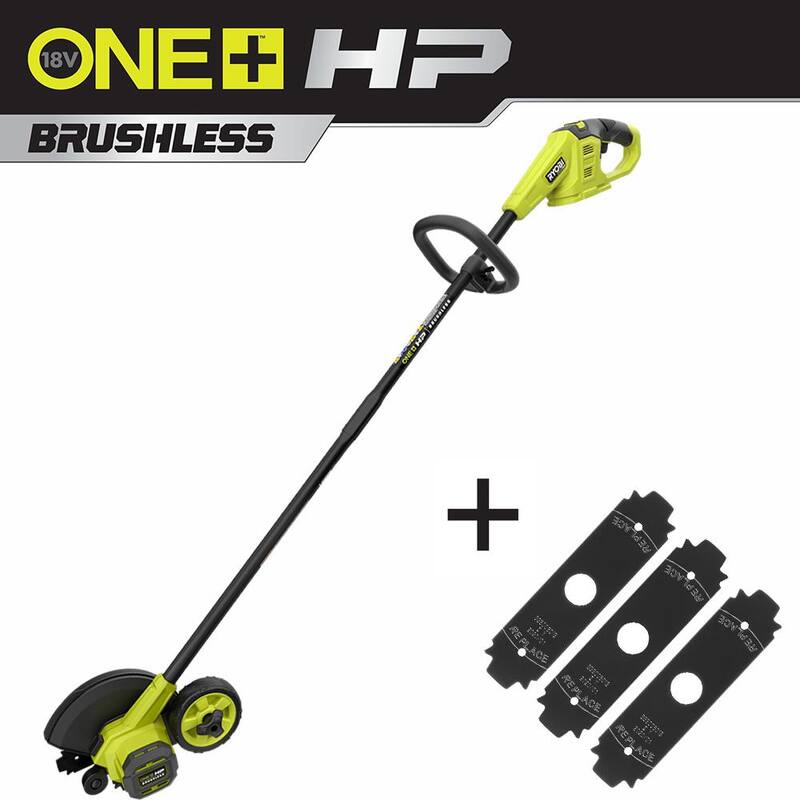 RYOBI ONE+ HP 18V Brushless Edger (Tool Only) with 3 Extra Edger Blades - P2302BTL-AC3