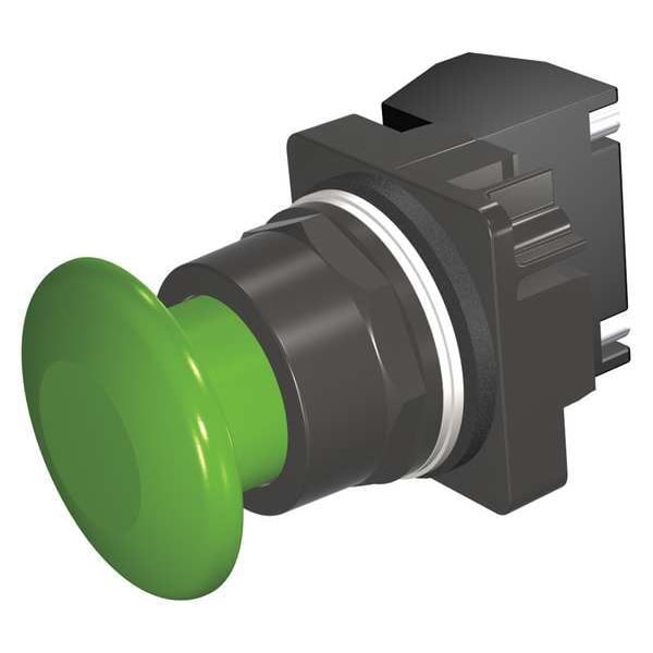 Botón de presión no iluminado Siemens, 30 mm, 1NC, verde - 52BM9W3K