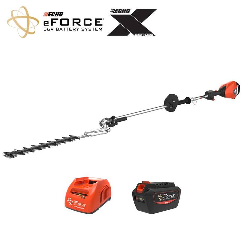 ECHO eFORCE 56V X Series 21 in. Double-Sided Blade Articulating Shafted Hedge Trimmer 5.0Ah Battery and Rapid Charger - DHCA-2600R2