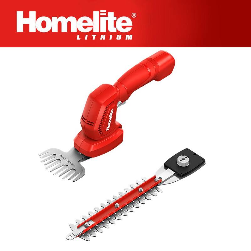 Homelite 12V Lithium Cordless Battery Grass Shear and Shrubber Trimmer with Internal 2.5 Ah Battery and Charger - HOMHT10