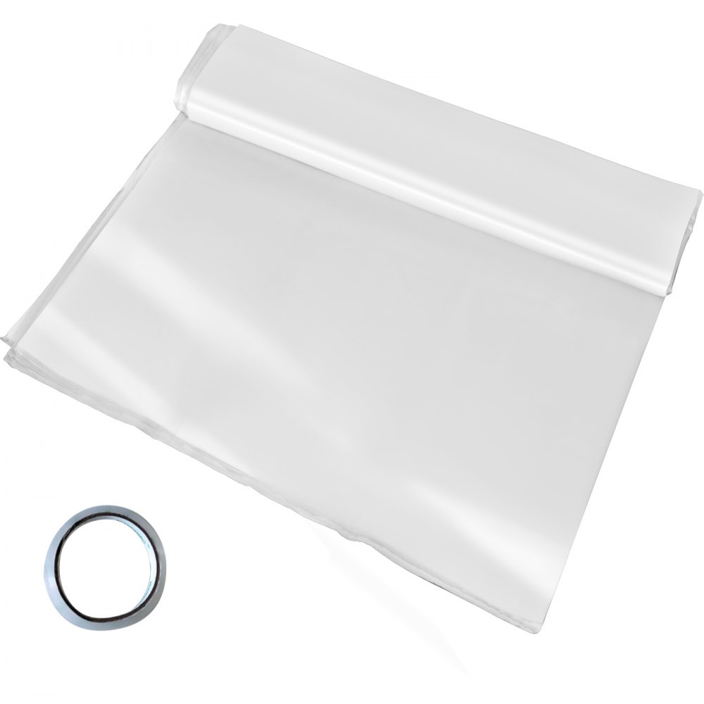 VEVOR Greenhouse Film 12 x 25 ft, Greenhouse Polyethylene Film 6 Mil Thickness, Greenhouse Clear Plastic Film UV Resistant, Polyethylene Film Keep Warming, Greenhouse Plastic Superior Toughness - PEWSM1225FT000001V0