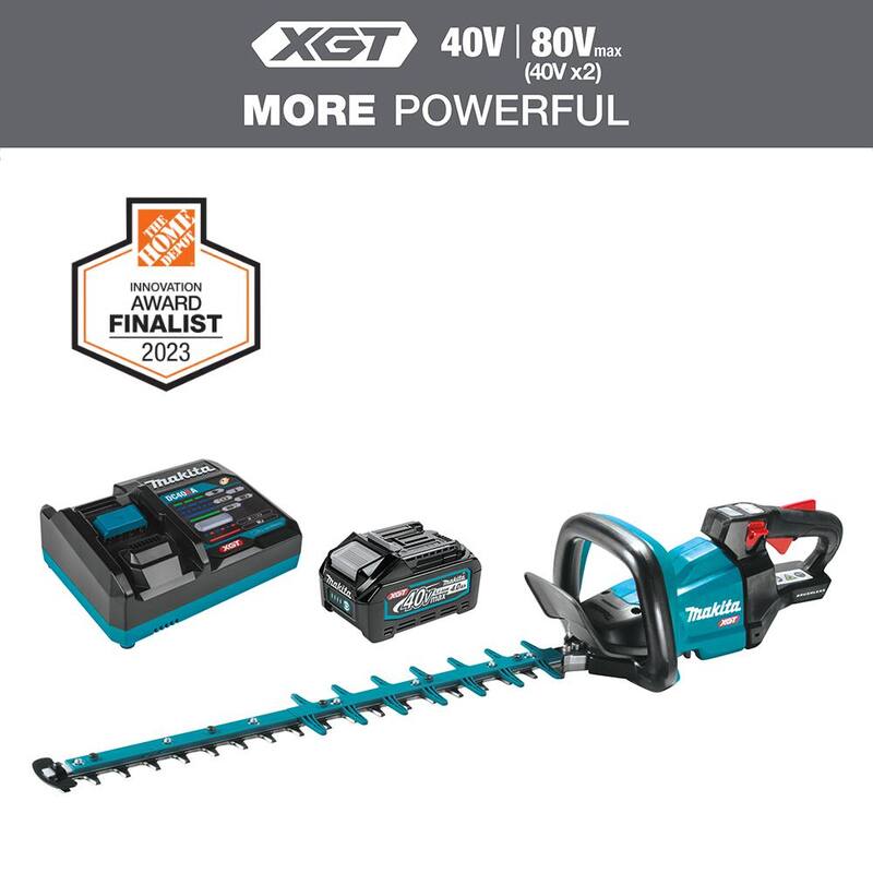 Makita XGT 40V max Brushless Cordless 24 in. Hedge Trimmer Kit (4.0Ah) - GHU02M1