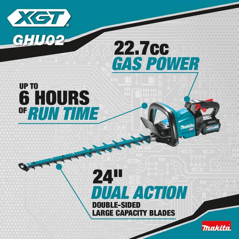 Makita XGT 40V max Brushless Cordless 24 in. Hedge Trimmer Kit (4.0Ah) - GHU02M1