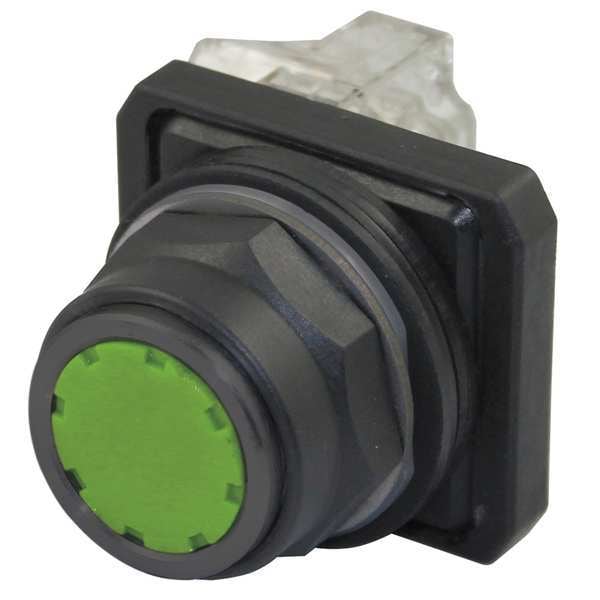 Botón de presión no iluminado Dayton, 30 mm, 1NA/1NC, Verde - 30G441