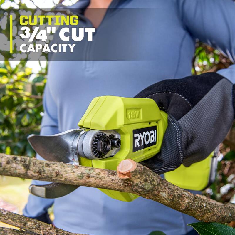 RYOBI ONE+ 18V Cordless Pruner and ONE+ 18V 22 in. Lithium-Ion Cordless Hedge Trimmer with 2.0 Ah Battery and Charger - P2540-P2609BTL