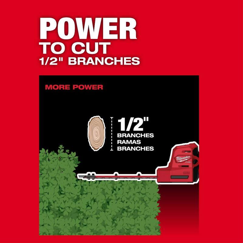 Milwaukee M12 FUEL 8 in. 12V Lithium-Ion Brushless Cordless Hedge Trimmer Kit with 4.0 Ah, 2.5 Ah Battery and Charger - 2533-21-48-11-2425