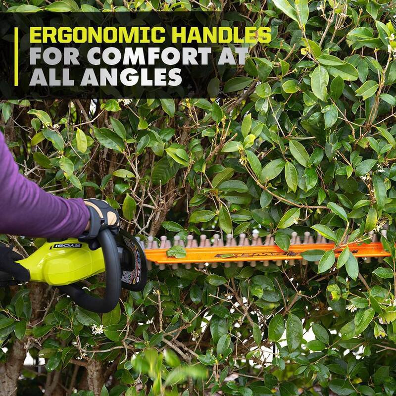 RYOBI ONE+ 18V 22 in. Cordless Hedge Trimmer and Pruner with 2.0 Ah Battery and Charger - P2690-PNR