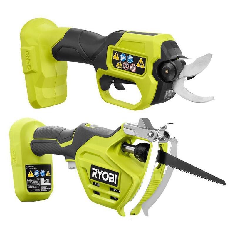 RYOBI ONE+ HP 18V Brushless Cordless Pruner and Cordless Pruning Reciprocating Saw with 2.0 Ah Battery and Charger - P2550-RS