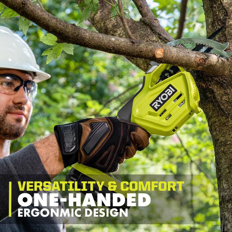RYOBI ONE+ HP 18V Brushless Cordless Pruner and Cordless Pruning Reciprocating Saw with 2.0 Ah Battery and Charger - P2550-RS
