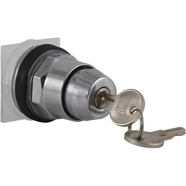 Interruptor selector no iluminado Schneider Electric, 30 mm, 2 posiciones, con llave - 9001KS25K2.