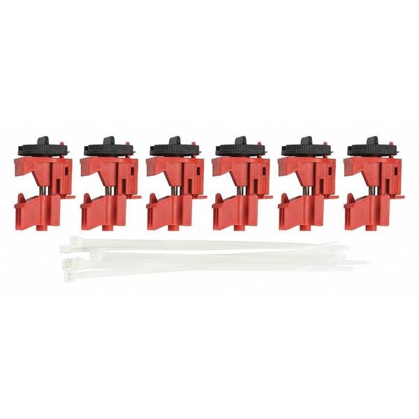 Brady Multi-Pole Breaker Lockout, Circuit Breaker with Standard Nylon Cable Ties, 120/277V AC, 2, 3 Poles - 148697