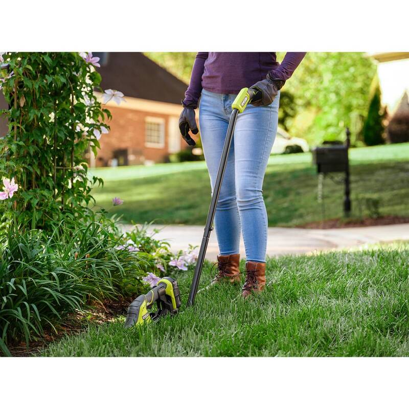 RYOBI ONE+ 18V Cordless Grass Shear and Shrubber Trimmer (Tool-Only) with Accessory Shear/Shrubber Caddy - P2908BTL-AC