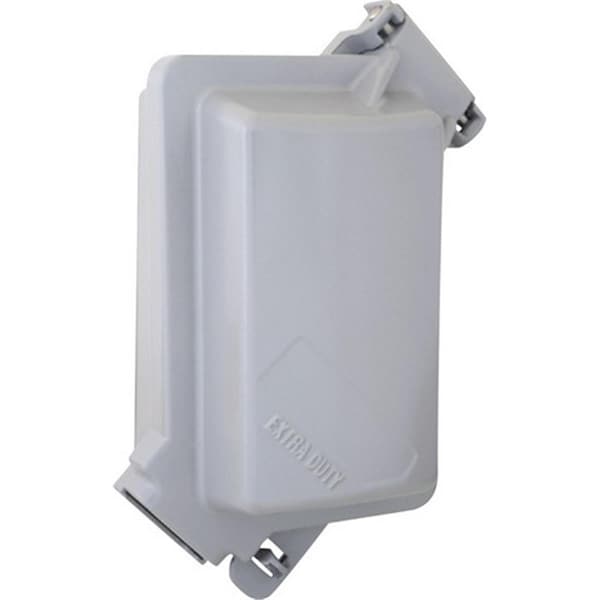 Totalturf 14438 1 Gang Gray Vertical Metal Weatherproof In-Use Cover - TO157813