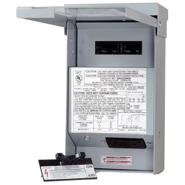 Interruptor de desconexión de aire acondicionado sin fusibles Eaton, 240V CA, NEMA 3R - DPU222RGF20