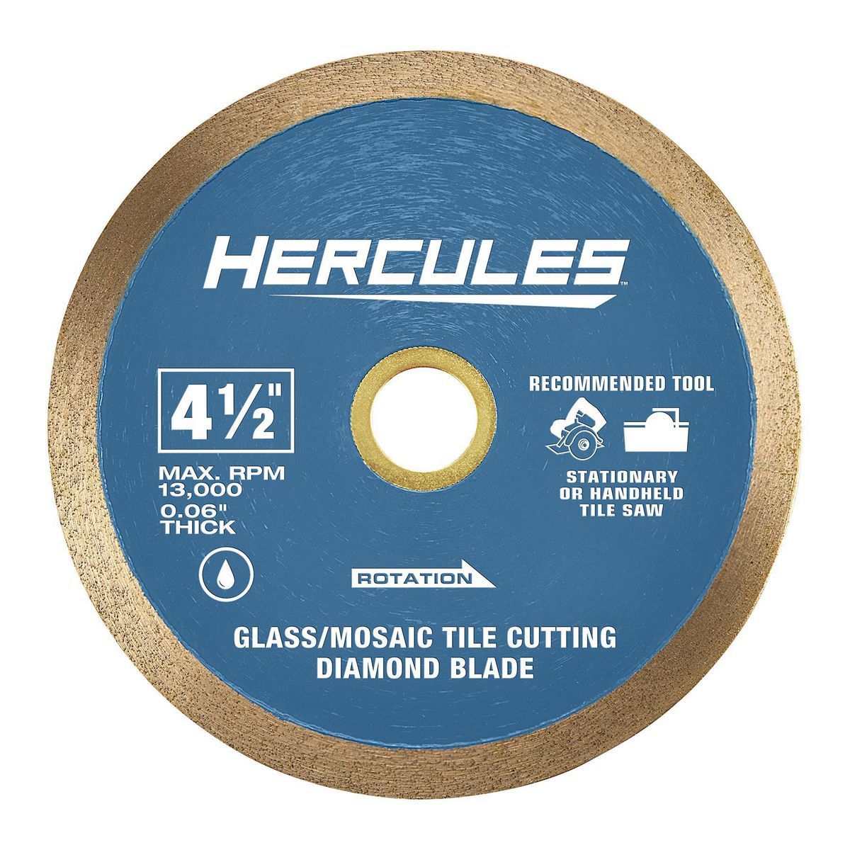 Hoja de corte de diamante para vidrio y mosaico de 4-1/2 pulgadas Hercules - 58020
