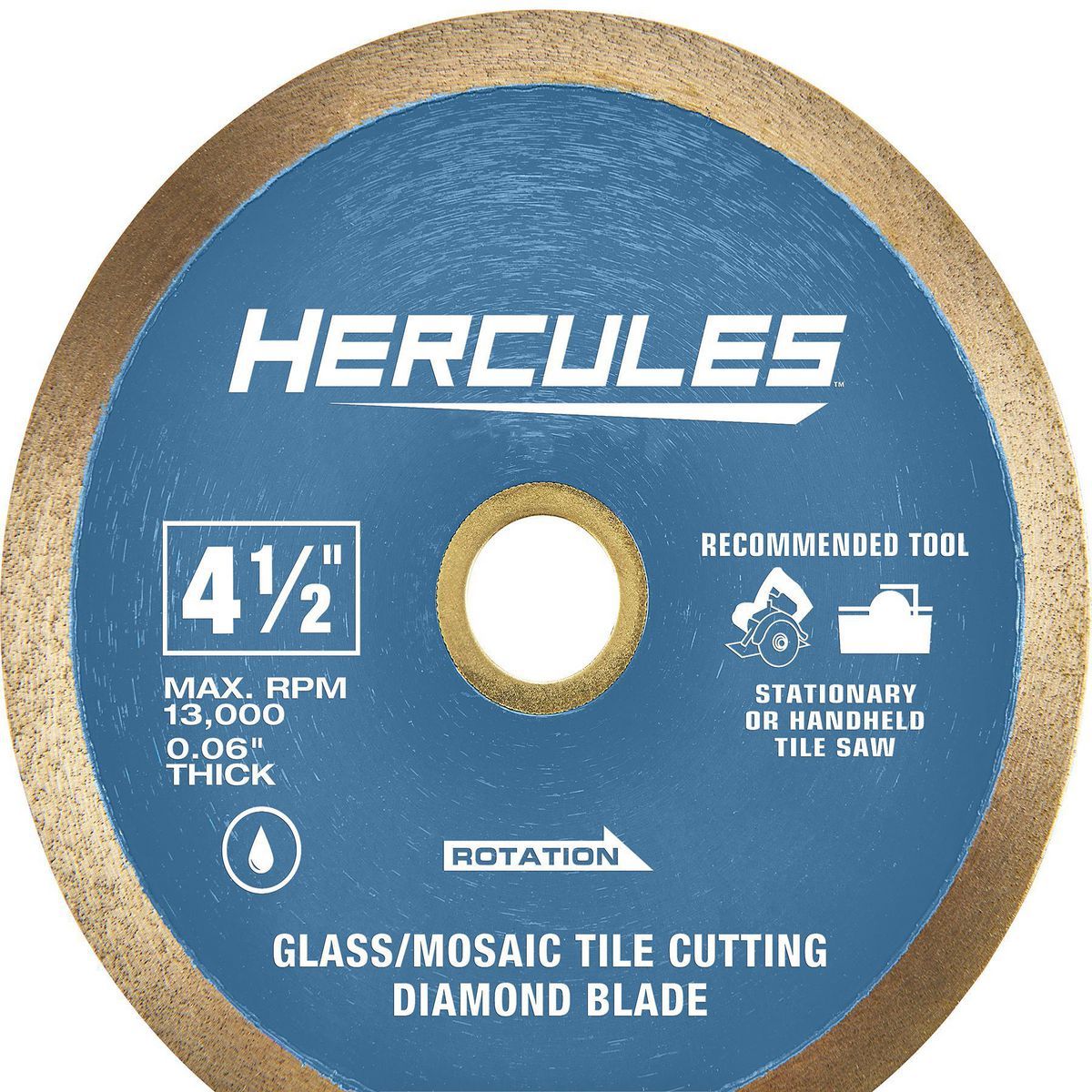 Hoja de corte de diamante para vidrio y mosaico de 4-1/2 pulgadas Hercules - 58020