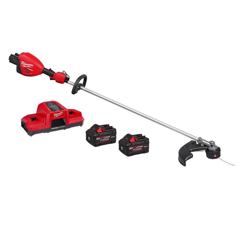 Milwaukee M18 FUEL 18V Brushless Cordless 17 in. Dual Battery String Trimmer with (2) FORGE 8.0 Ah Batteries and Super Charger - 3006-20-48-59-1881SC-48-11-1881