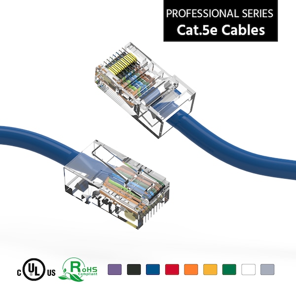 Cable de red Ethernet CAT5E UTP sin botas - 3 pies - Azul - 100402BL