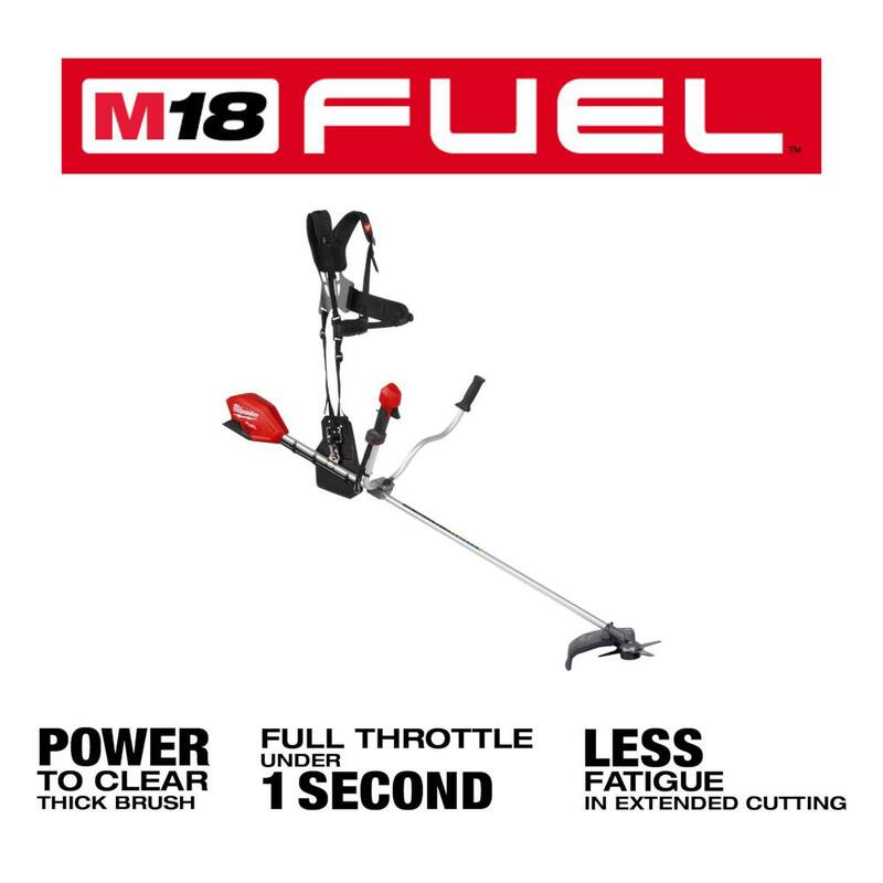 Milwaukee M18 FUEL 18V Lithium-Ion Brushless Cordless Brush Cutter w/M18 FUEL 16 in. Chainsaw 12.0 Ah Battery Charger (2-Tool) - 3015-20-2727-21HD