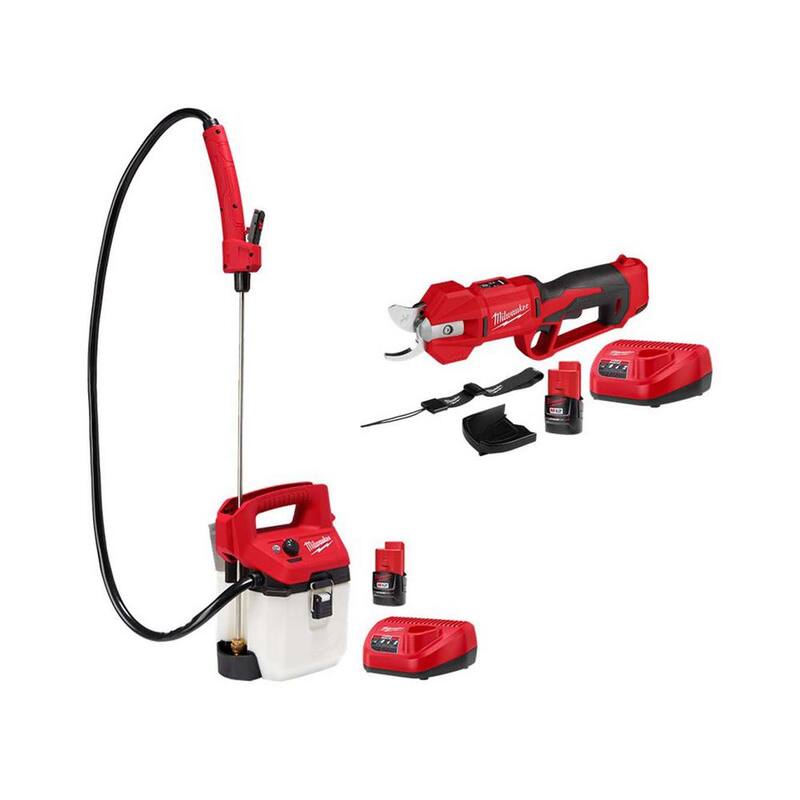 Milwaukee M12 FUEL 12V Brushless Cordless Brushless Cordless Pruner w/M12 1 Gal. Handheld Sprayer, (2) 2.0 Ah Battery, Charger - 2534-21-2528-21G1