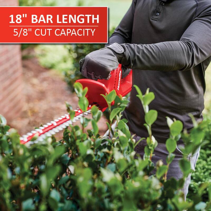 Homelite 12V Lithium 18 in. Cordless Hedge Trimmer with Internal 2.5 Ah Battery and Charger - HOMHT20